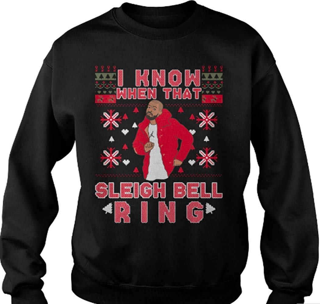 I Know When That Sleigh Bell Ring Christmas Jumper Black I Know When That Sleigh Bell Ring Jumper