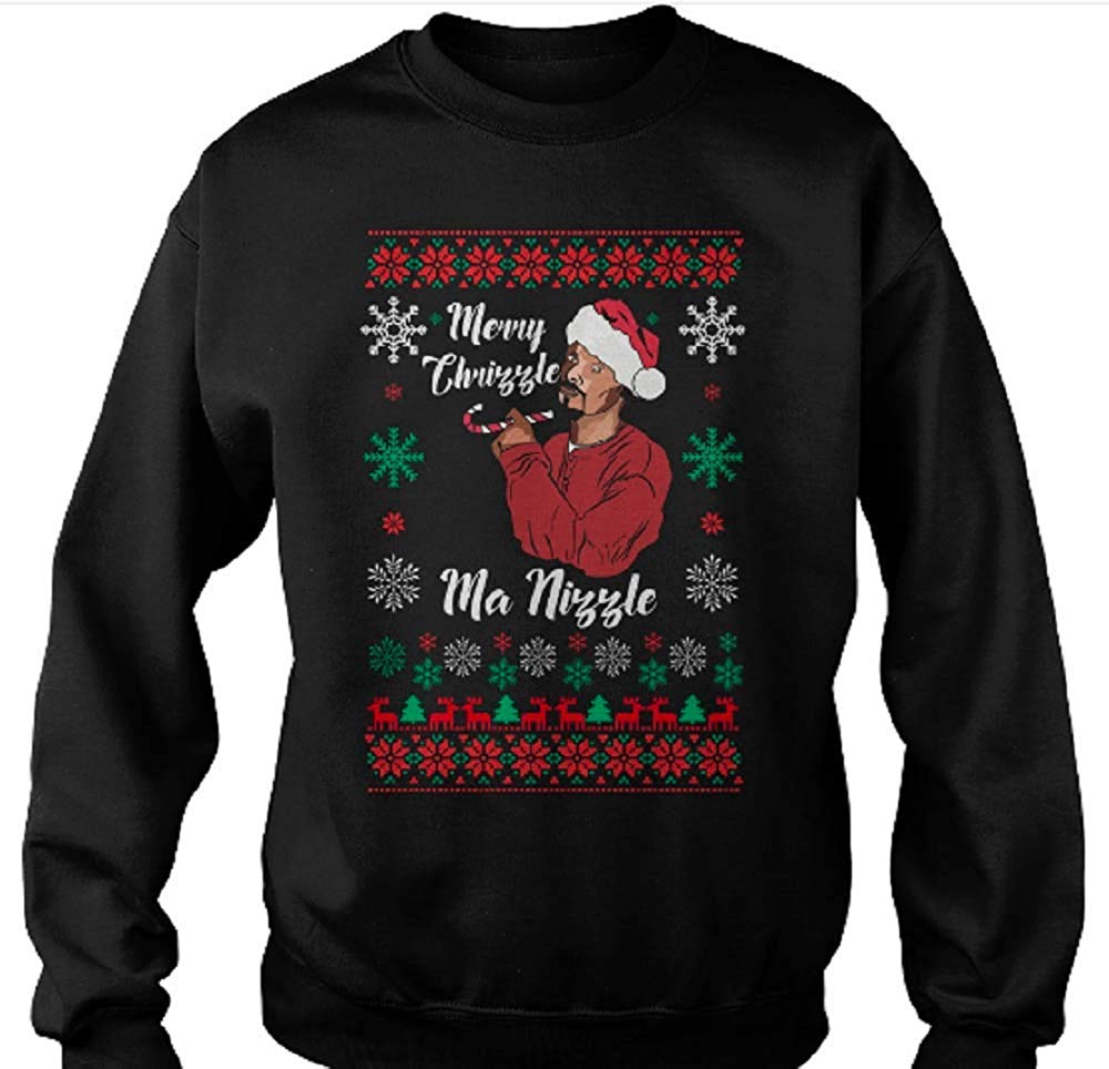 Merry Chrizzle Snoop Dogg Jumper Black snoop doggy dogg christmas sweatshirt black