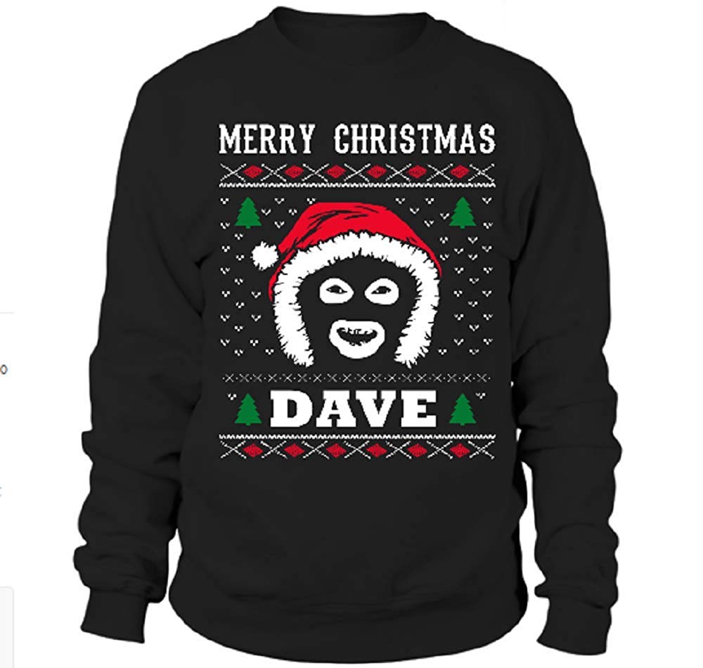 Merry Christmas Dave Papa Jumper Black Merry christmas dave papa lazarou sweatshirt black