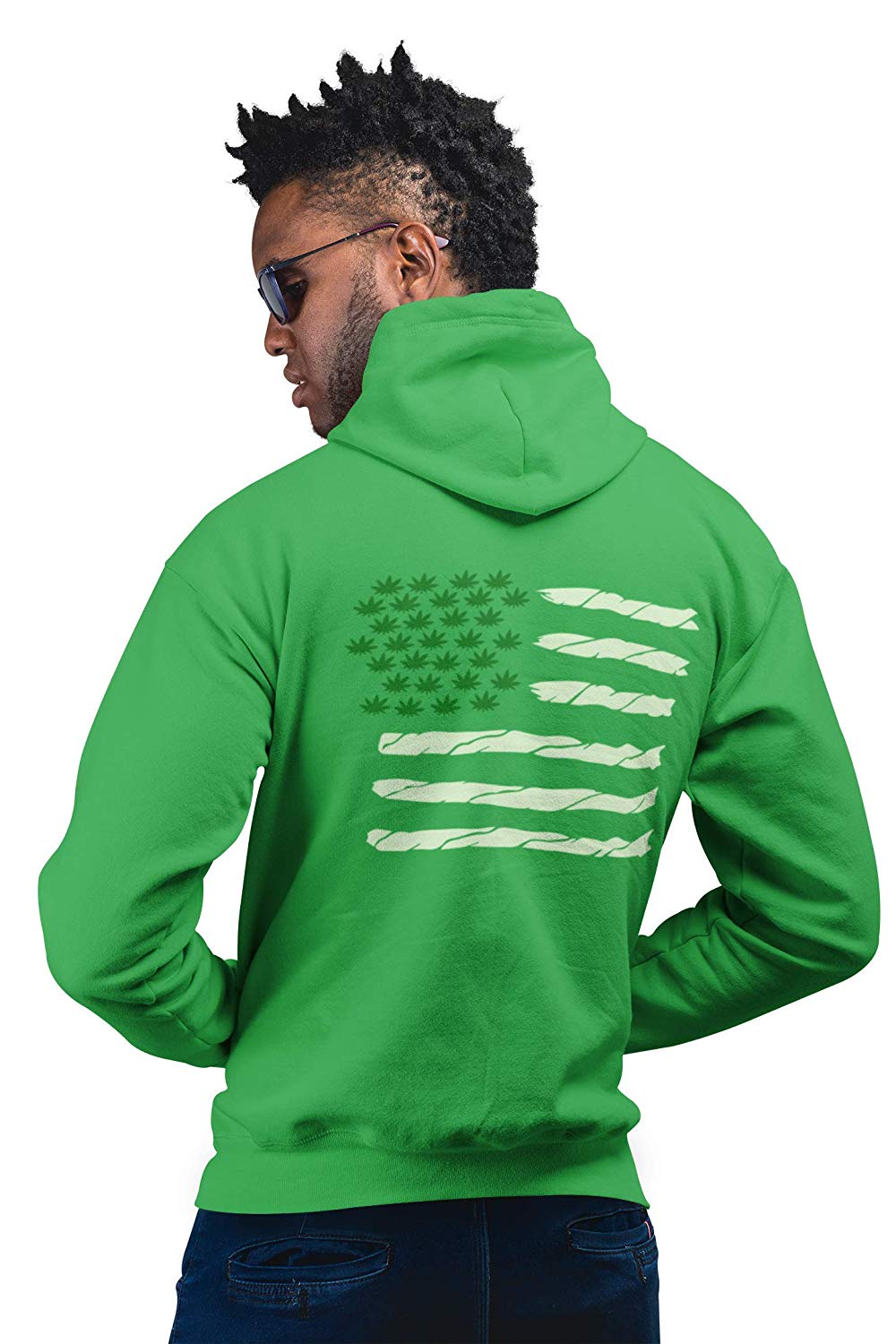 420 SPliff Flag Hoodie Green 420 Spliff Flag Hoodie in green