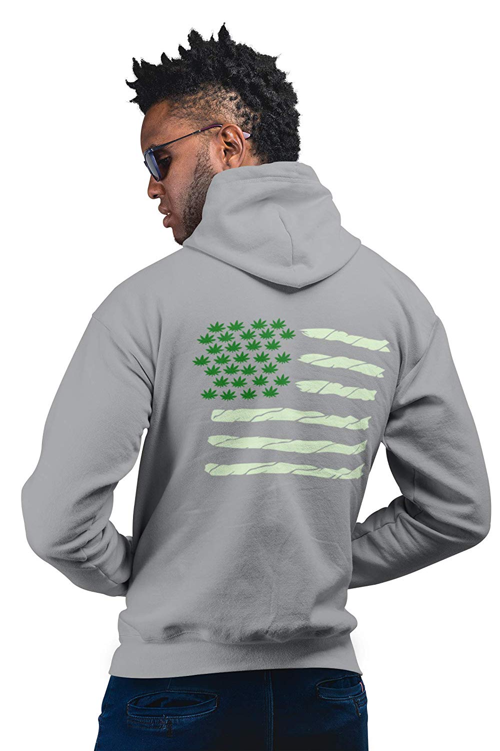 420 SPliff Flag Hoodie Grey 420 Spliff Flag Hoodie in grey