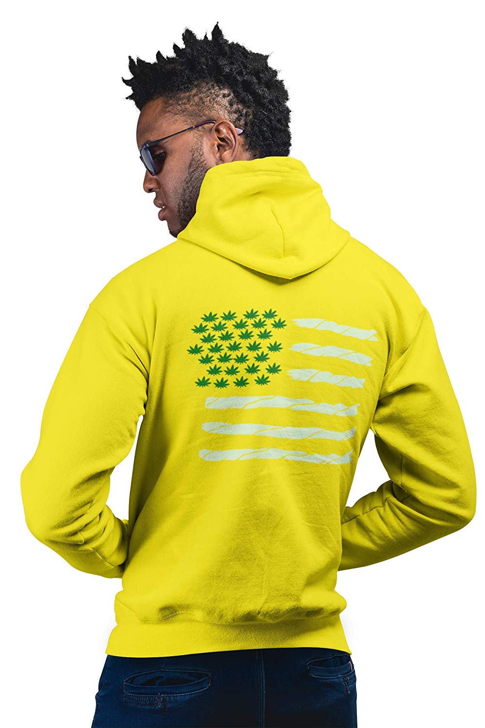 420 SPliff Flag Hoodie Yellow 420 Spliff Flag Hoodie in yellow