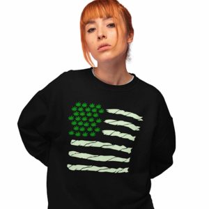 420 Spliff Flag Sweatshirt in black