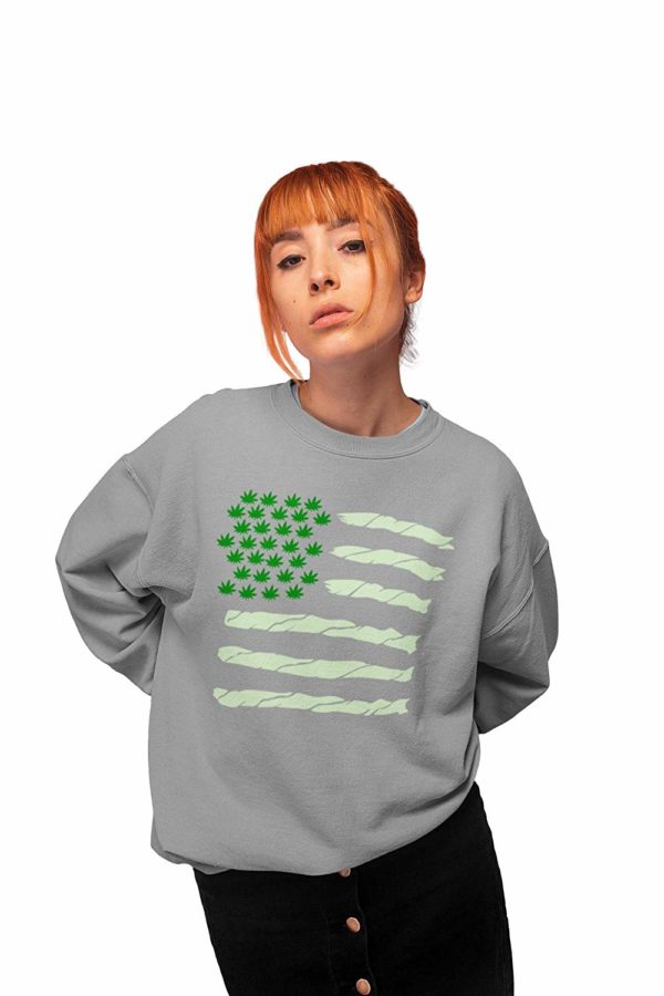 420 Spliff Flag Sweatshirt in grey