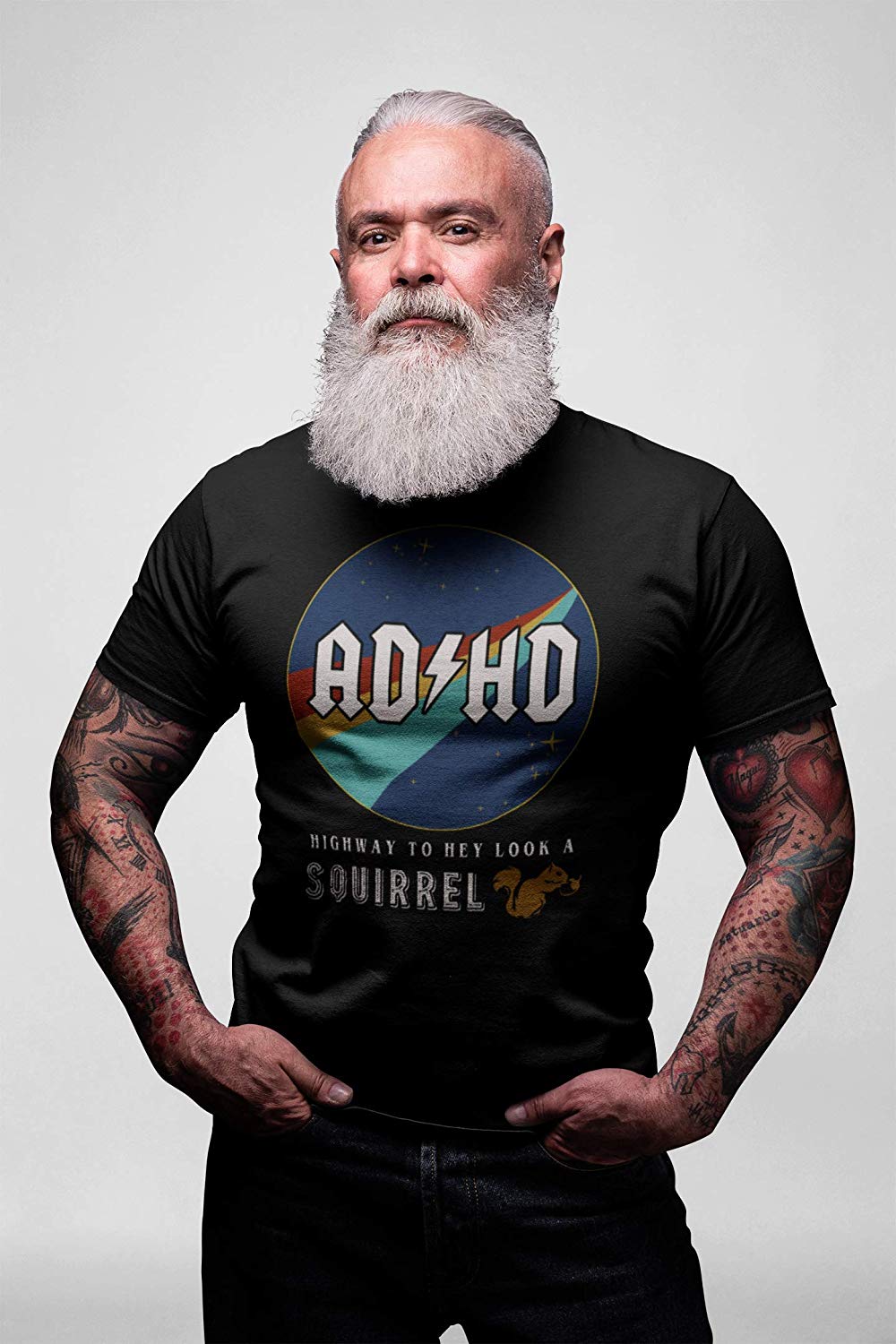 ADHD Rock and Roll Highway T Shirt Black B ADHD Rock and Roll Highway T-Shirt Black B