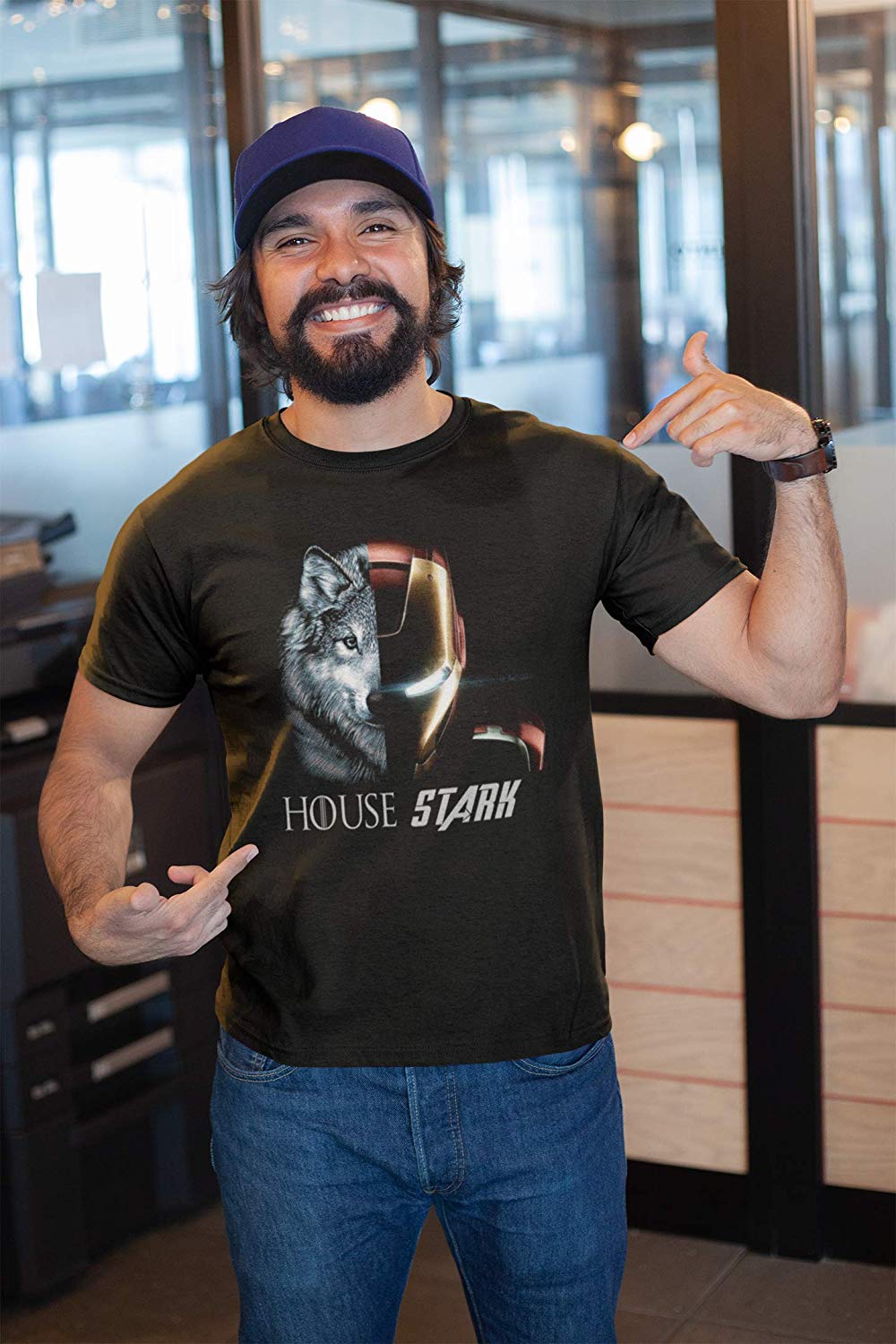 House Stark T Shirt Black B stark iron man game of thrones