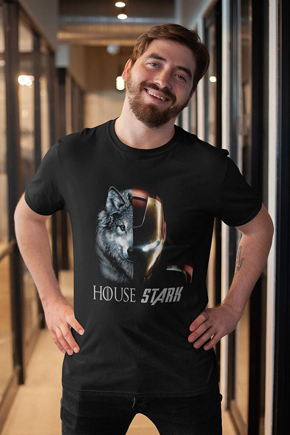 House Stark T Shirt Black D game of thrones stark iron man