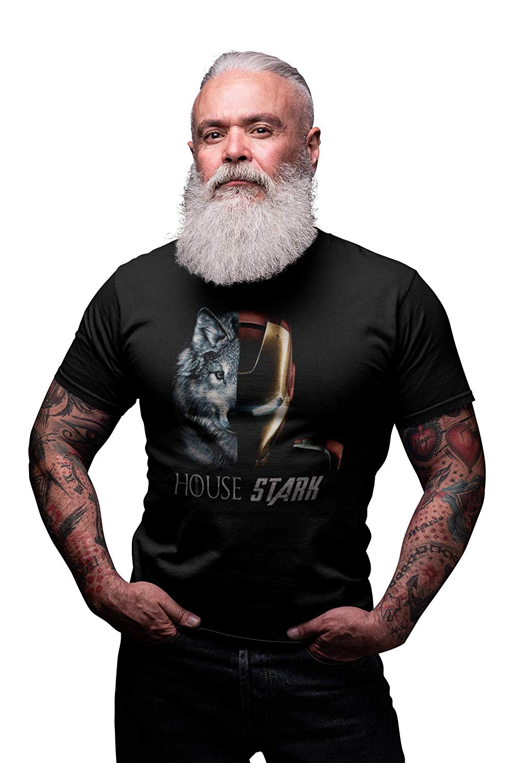 House Stark T Shirt Black game of thrones iron man t shirt