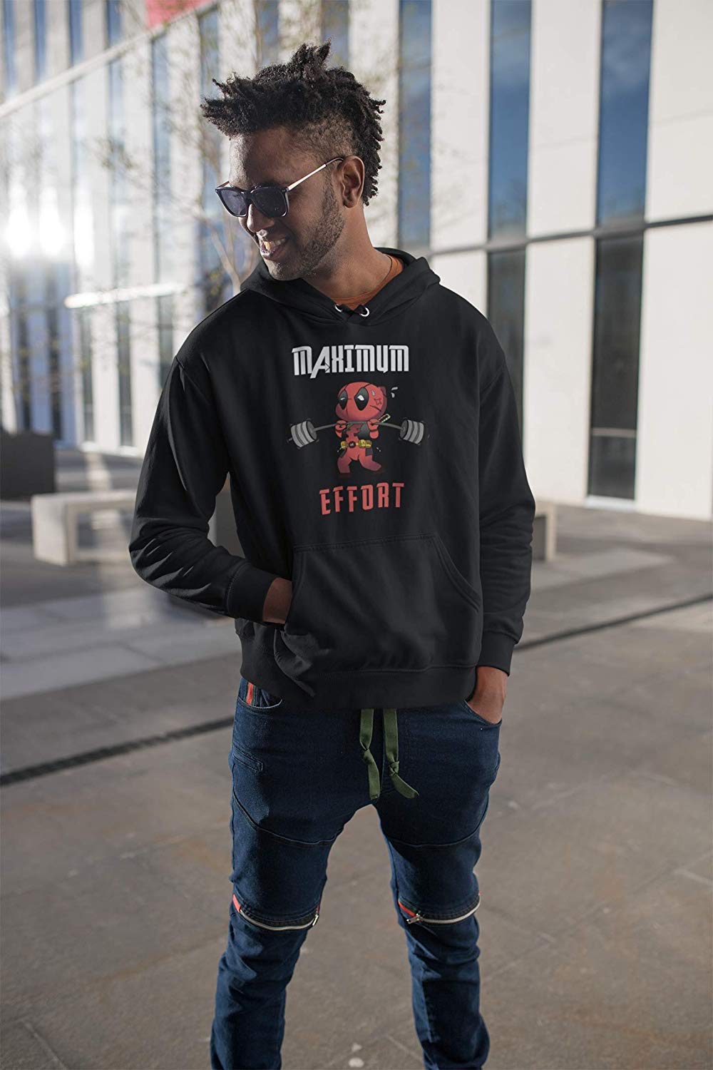 Maximum Effort Deadpool Hoodie Black B Maximum Effort Deadpool Hoodie Black B