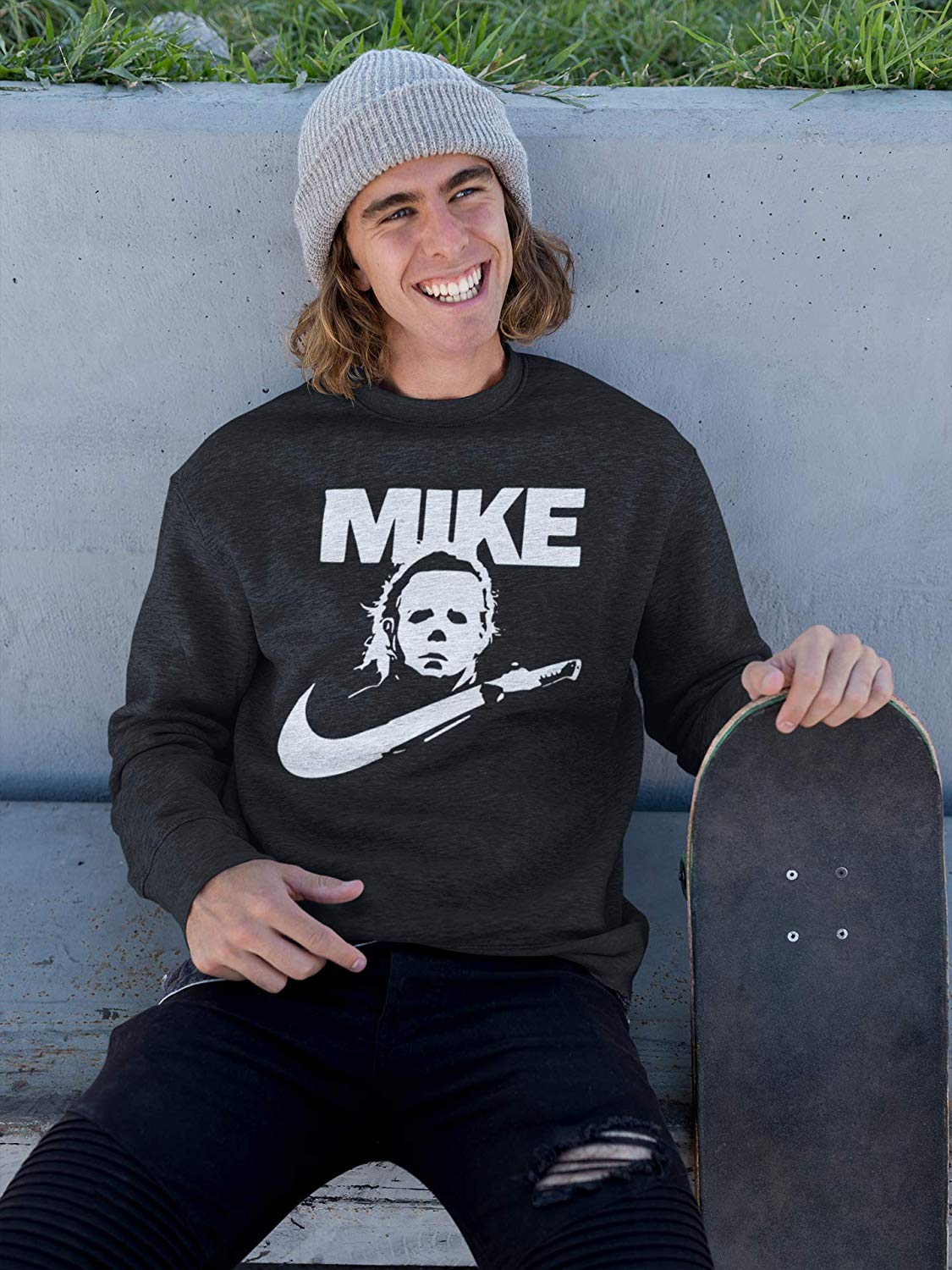 Mike Horror Halloween Jumper Black B