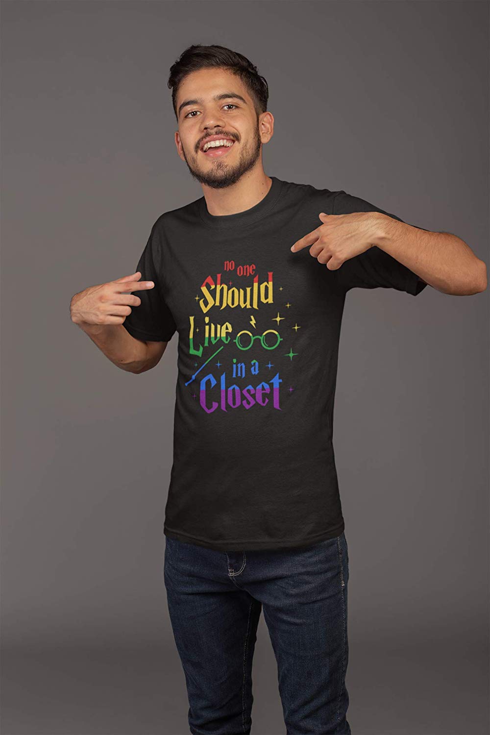 No One Should Live in A Closet T Shirt Black A No One Should Live in A Closet T-Shirt Black A