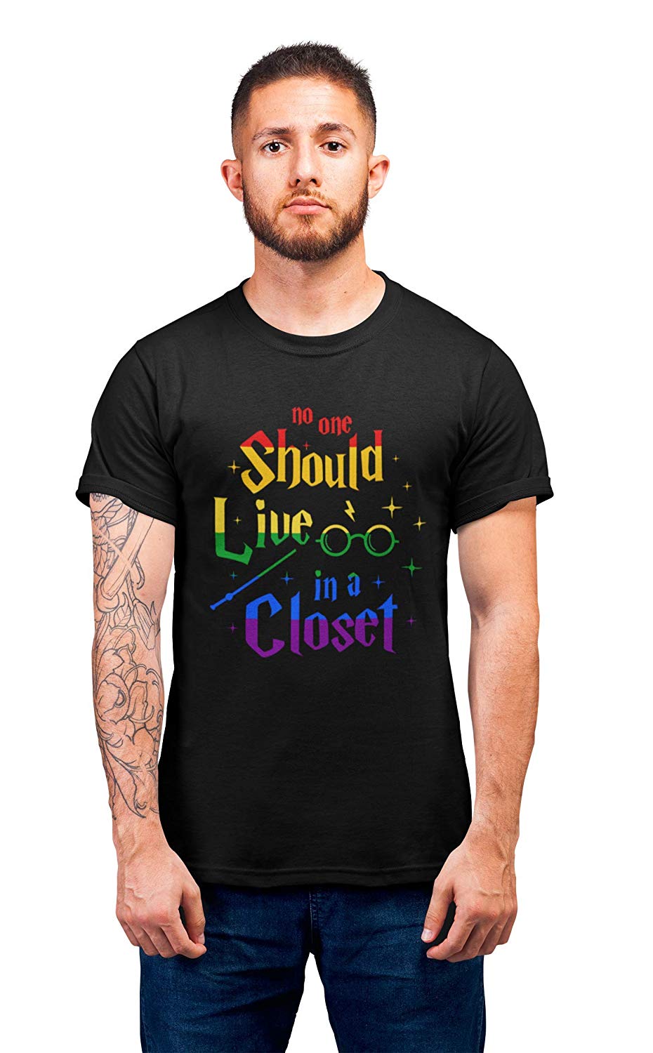 No One Should Live in A Closet T Shirt Black No One Should Live in A Closet T-Shirt Black