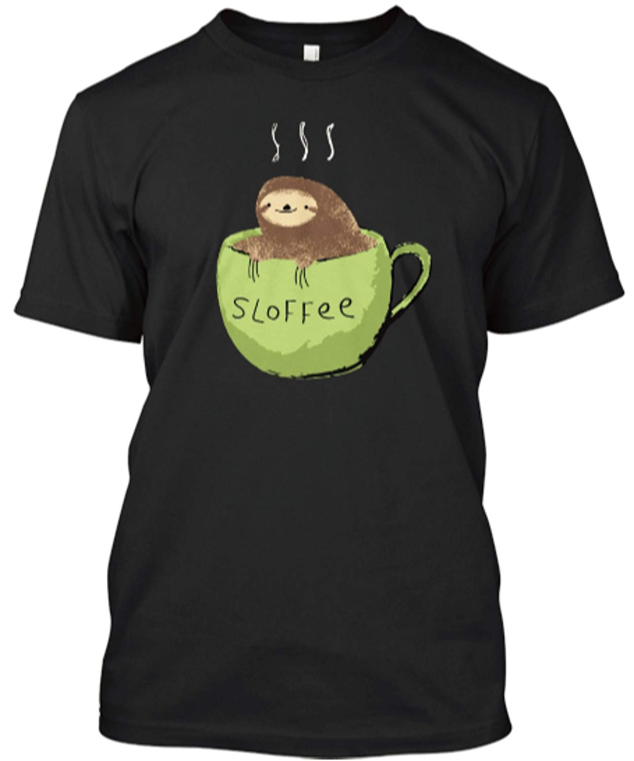 Sloffee Sloth in Coffe T Shirt Black Sloffee Sloth in Coffe T-Shirt Black