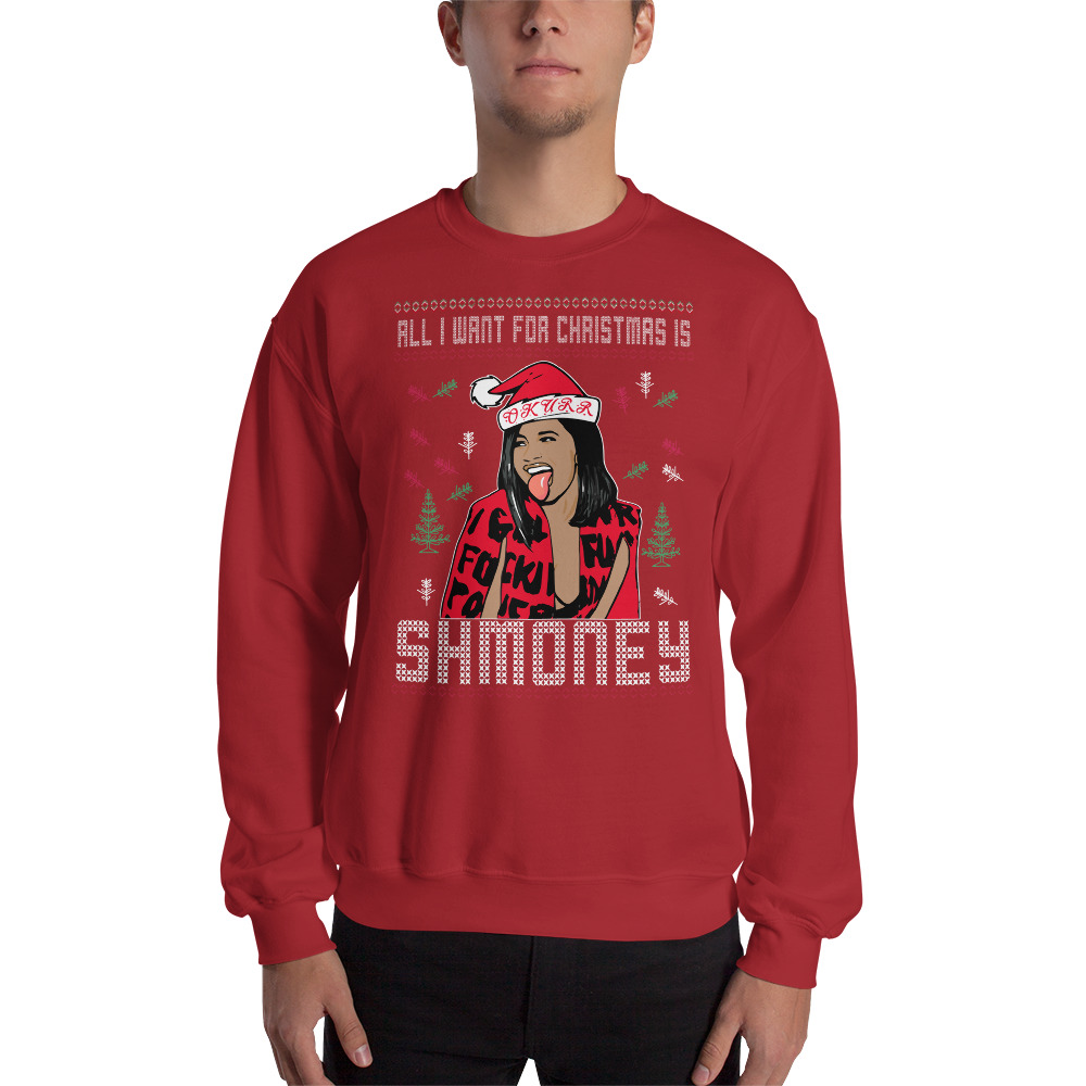 Cardi B Christmas sweatshirt Red