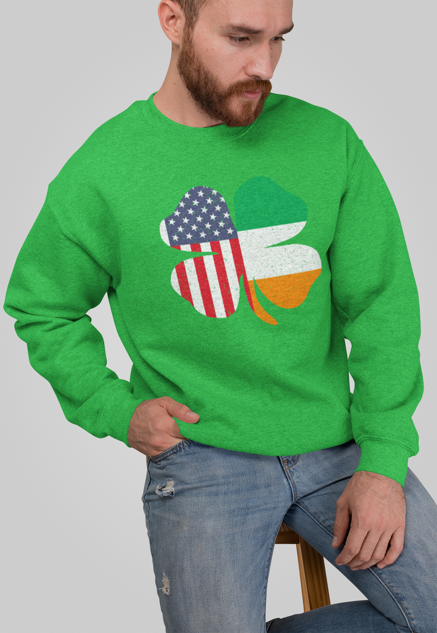 Irish American St Patricks Day Crew neck Sweatshirt Irish American St Patricks Day Sweatshirt