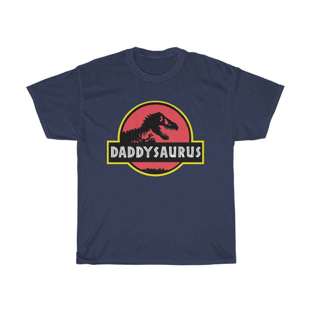 11988 18 Daddysaurus Dinosaur Father's Day tshirt - navy blue