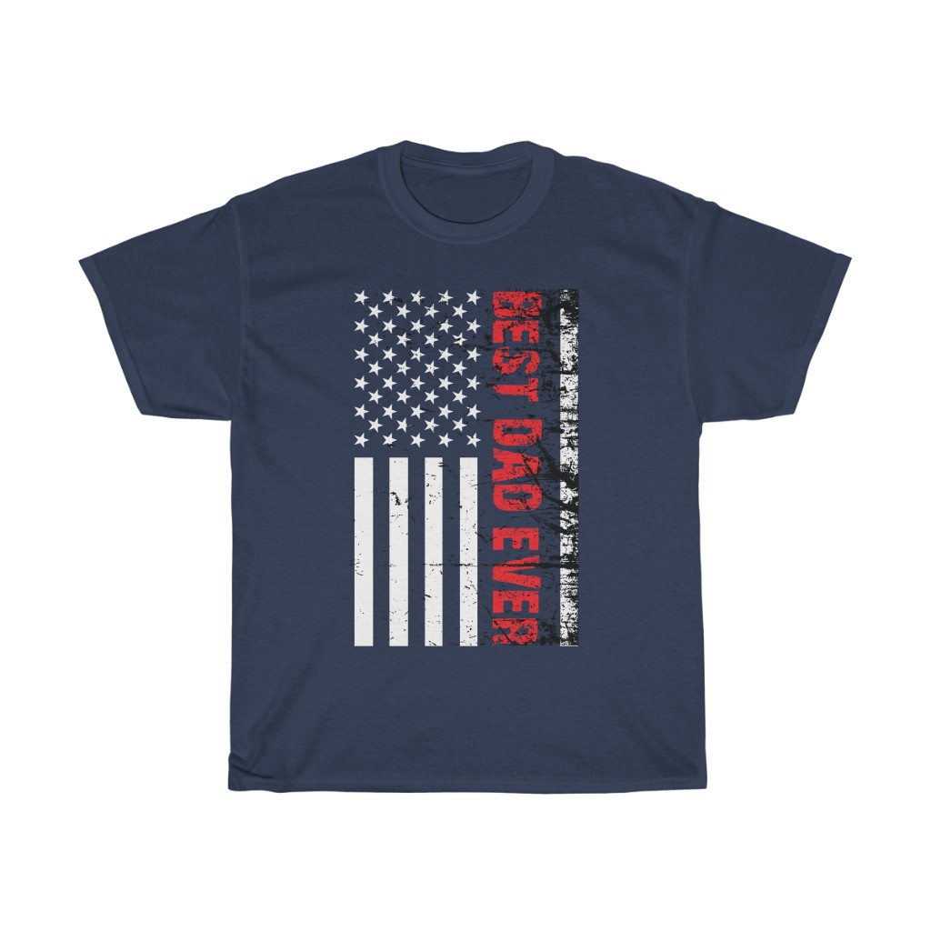 11988 8 American Flag Best Dad Ever Father's Day tshirt - navy blue