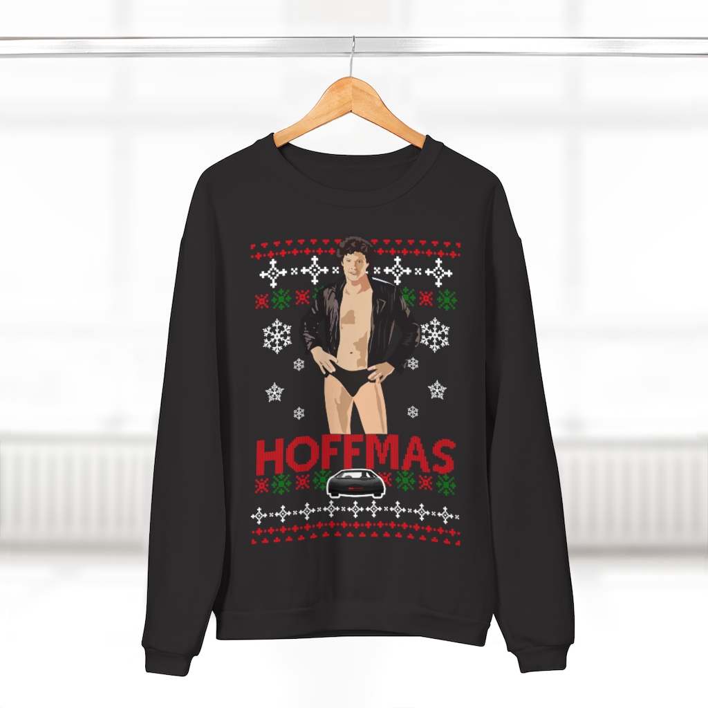63714 2 HOFFMAS Unisex Crew Neck Sweatshirt hanging