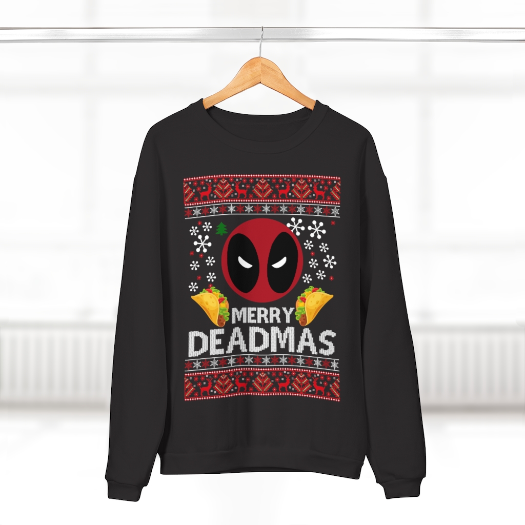 Merry Deadmas Deadpool Unisex Crew Neck Ugly Sweatshirt