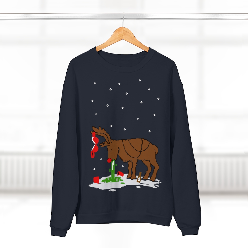 63731 17 DRUNK REINDEER Unisex Crew Neck Sweatshirt