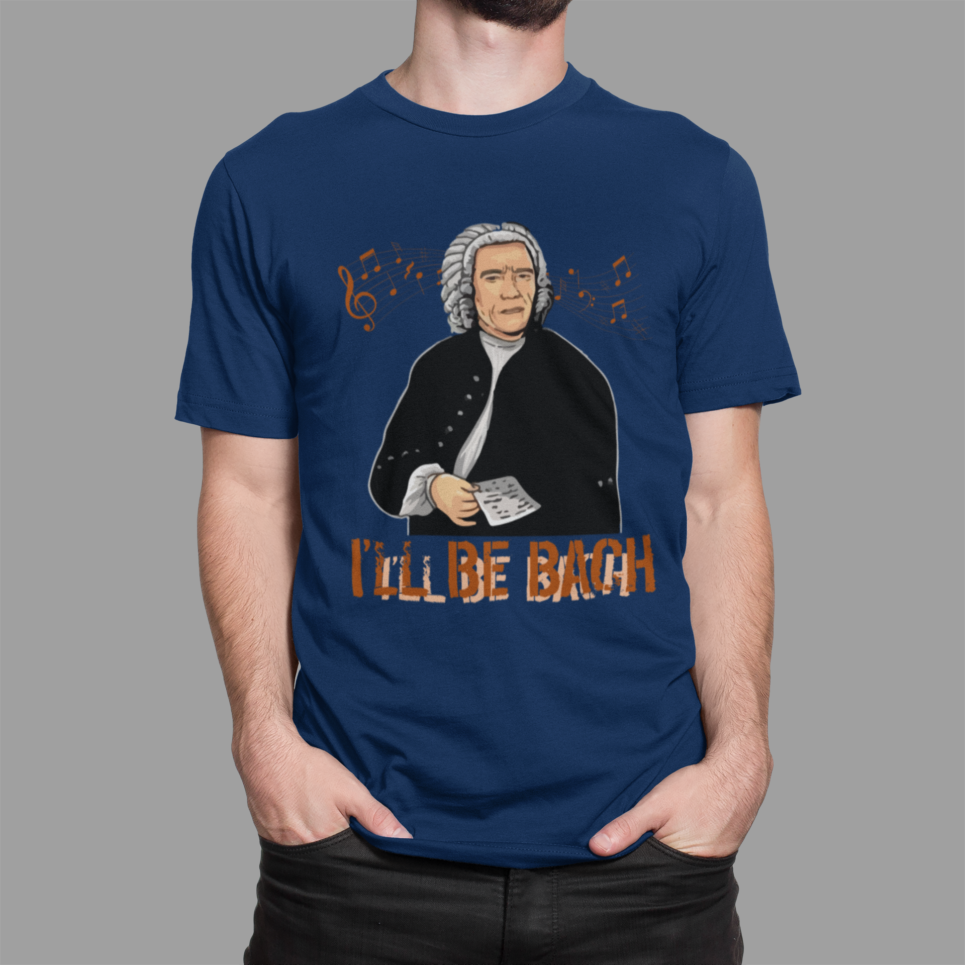 Arnie Ill Be Bach Meme T Shirt Navy Arnie Meme Novelty