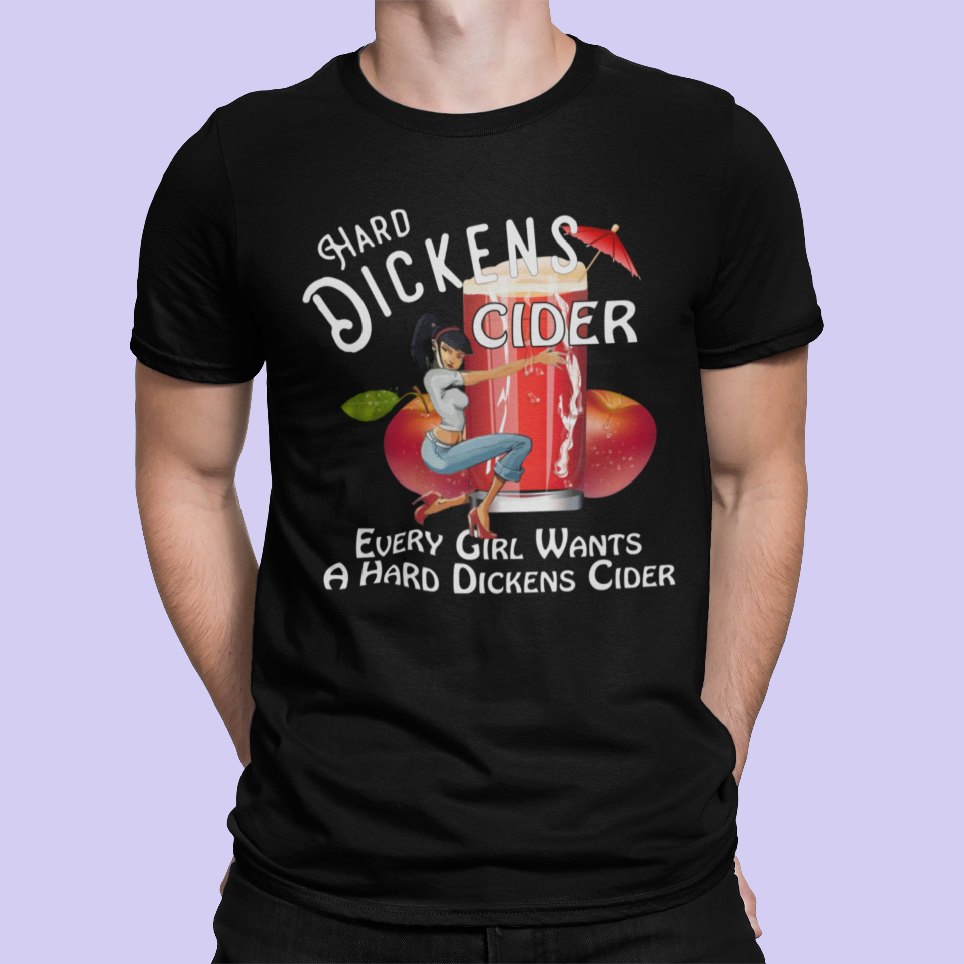 Hard Dickens Cider T shirt black 1 Dickens Cider Adult Meme in black