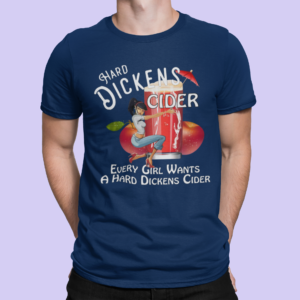 Hard Dickens Cider T shirt navy 1
