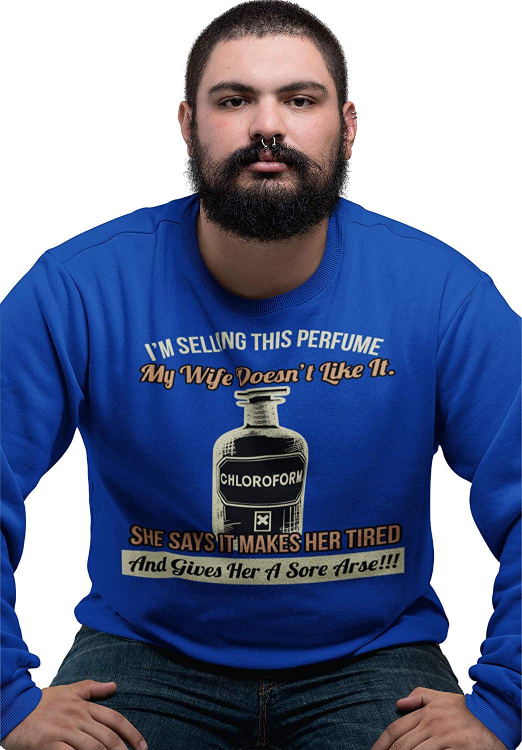 BingoCity Chloroform Novelty Funny Sweatshirt B07THZTP1G 3 Chloroform Funny Sweatshirt blue