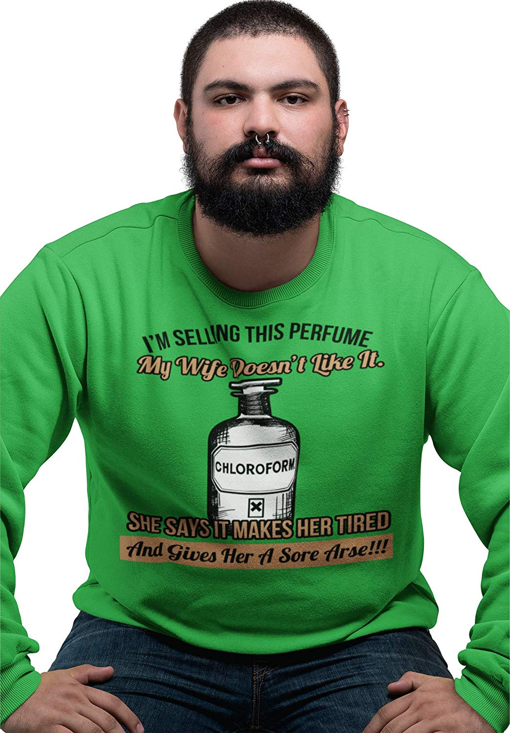 BingoCity Chloroform Novelty Funny Sweatshirt B07THZTP1G 4 Chloroform Funny Sweatshirt green