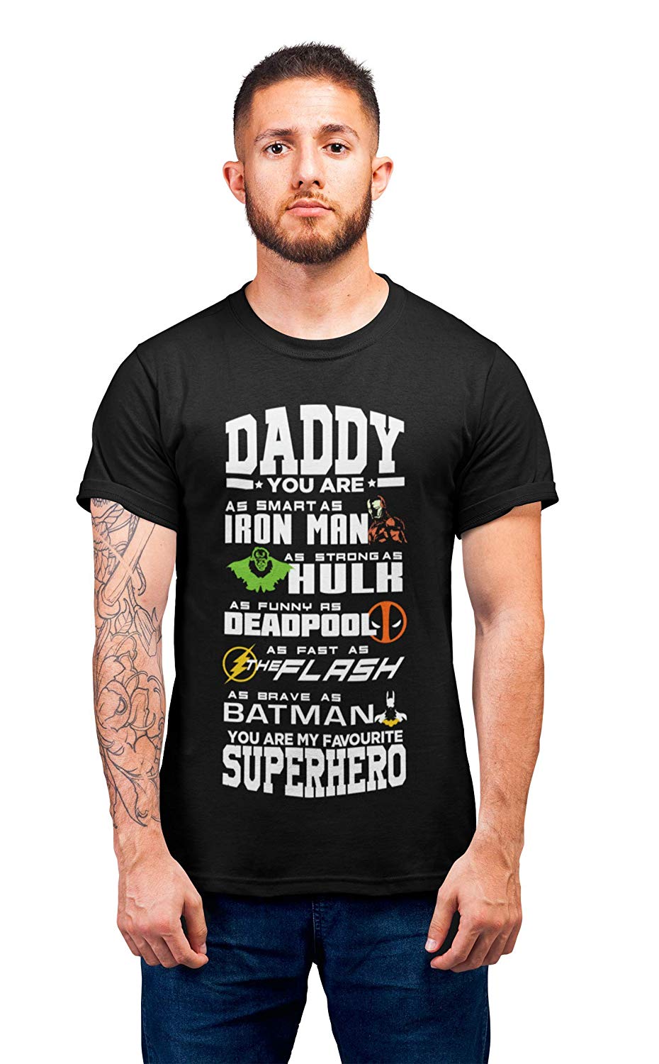 Fan Print Designs Superhero Dad Movie Inspired Fathers Day T Shirt B07RJTG96H Superhero Dad Shirt