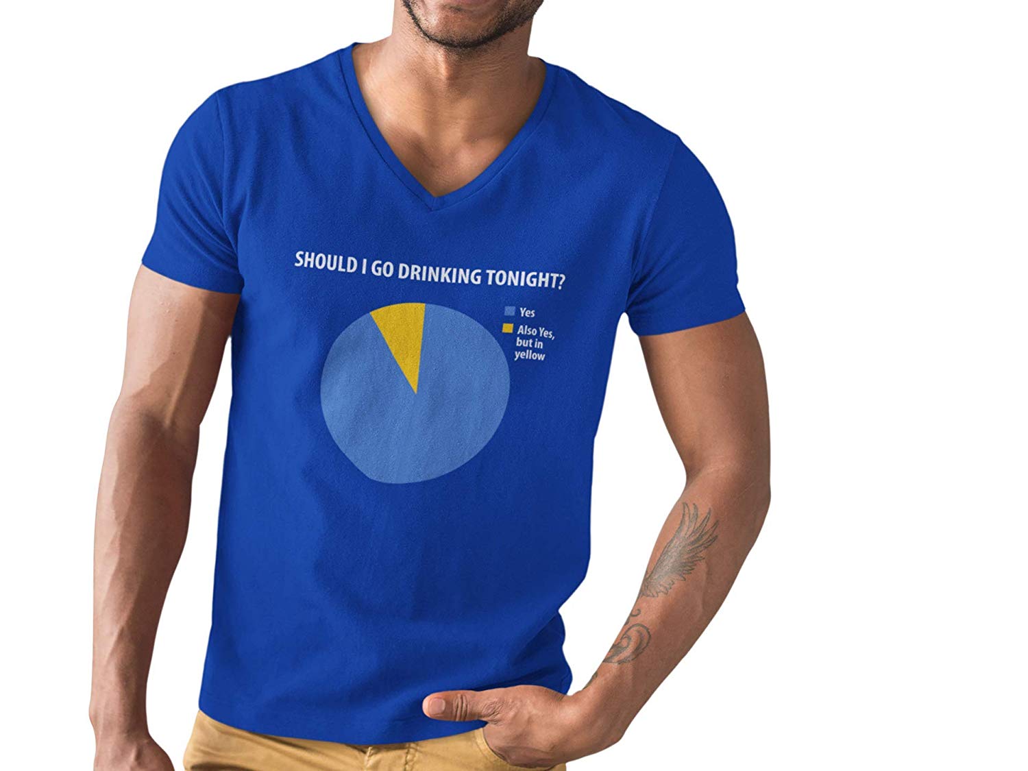 Should i Drink Novelty Funny T Shirt V Neck B07T8S17H5 2 Should i Drink V-neck T-Shirt blue