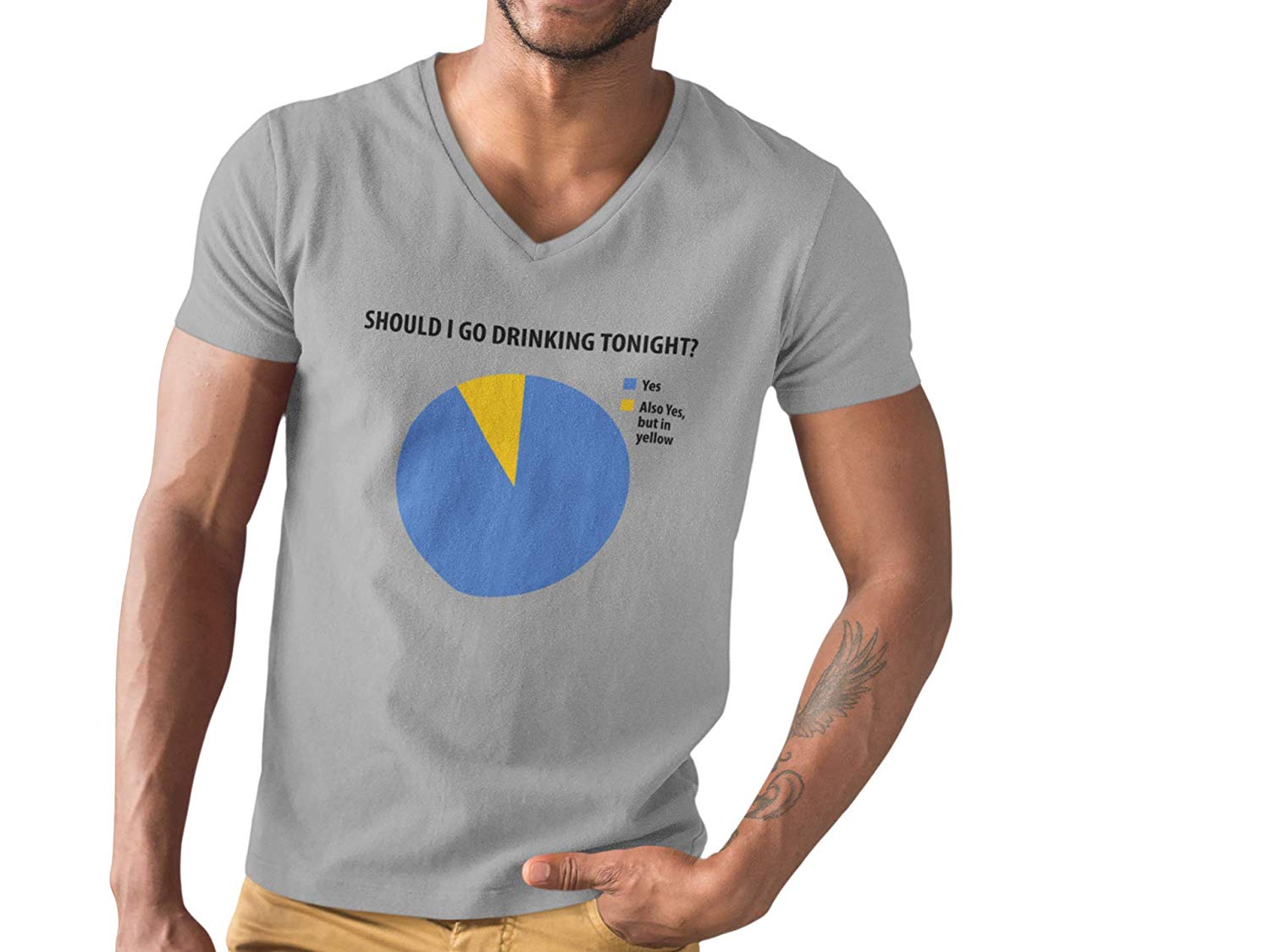 Should i Drink Novelty Funny T Shirt V Neck B07T8S17H5 4 Should i Drink V-neck T-Shirt grey