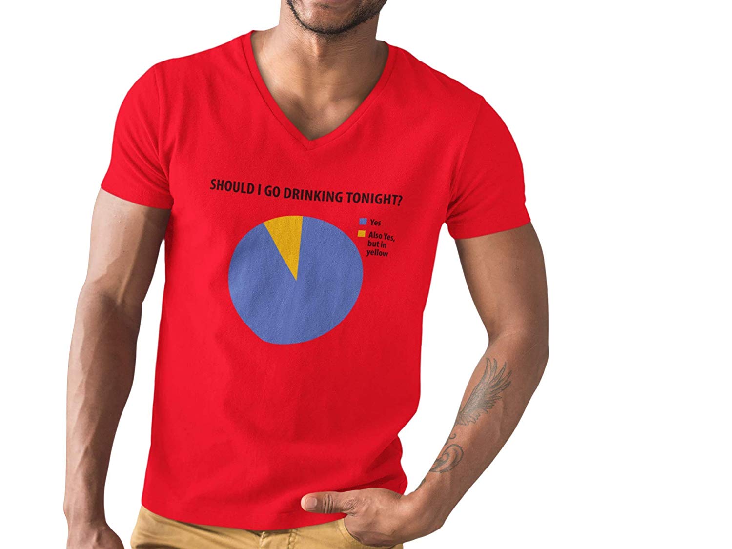 Should i Drink Novelty Funny T Shirt V Neck B07T8S17H5 5 Should i Drink V-neck T-Shirt red