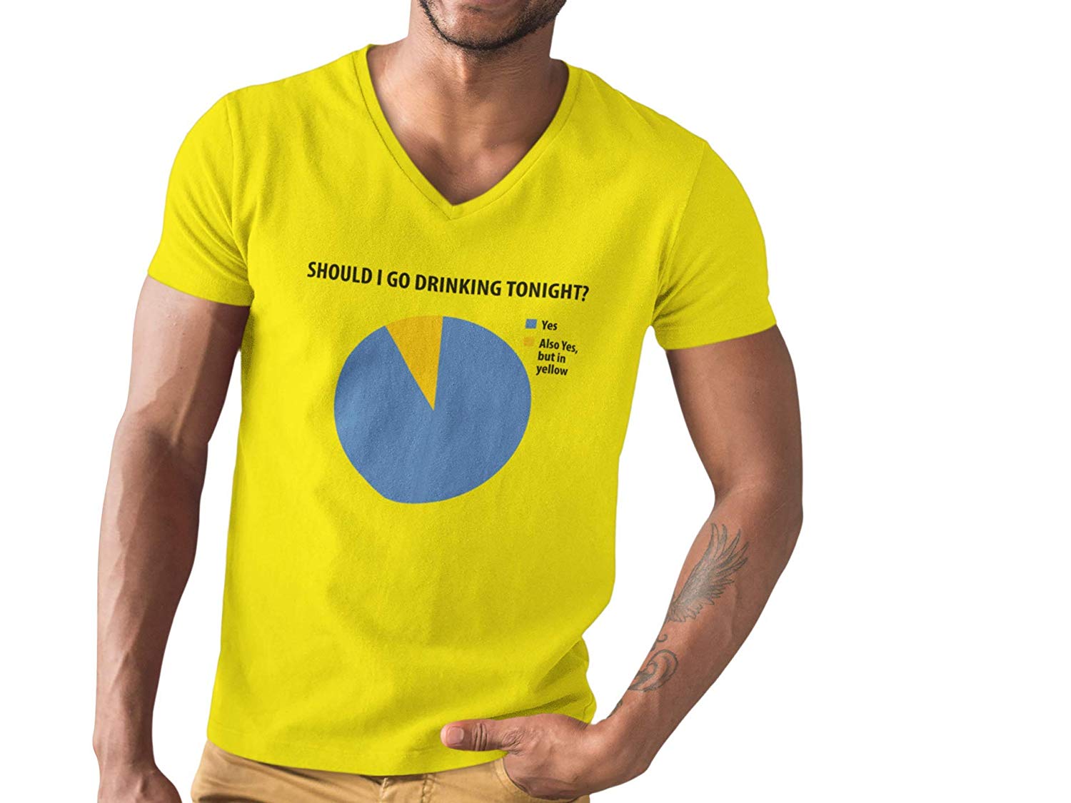 Should i Drink Novelty Funny T Shirt V Neck B07T8S17H5 7 Should i Drink V-neck T-Shirt yellow